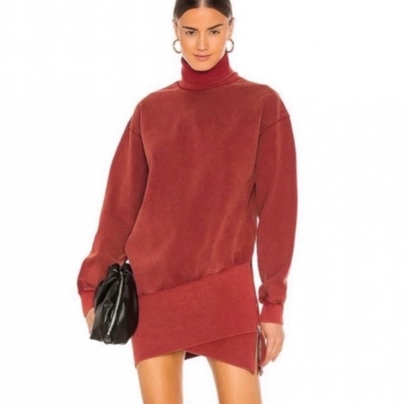 ❤️Young Fabulous and Broke Long Sweatshirt Turtleneck Sweater Mini Dress Zipper - Picture 1 of 7